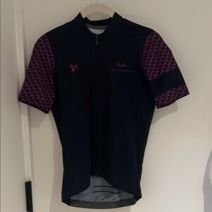 Rapha women's navyJersey with Purple Accents clubhouse fit